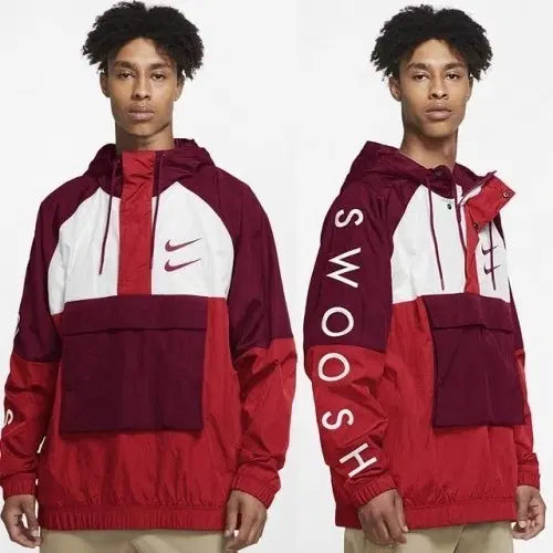[BUNJANG] Nike Double Swoosh Nylon Anorak Hooded Windbreaker Jacket XL / XL 나이키 더블 스우시 나일론 아노락 후드 바람막이 자켓