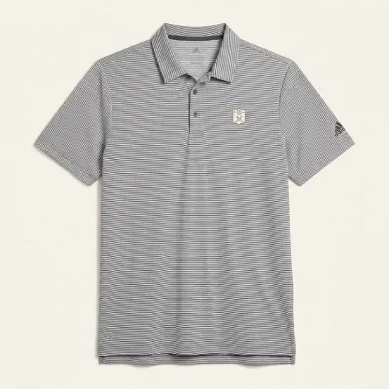 [BUNJANG] Adidas Golf Striped Collar T-Shirt Grey / 아디다스 골프 카라티 그레이 스트라이프 100