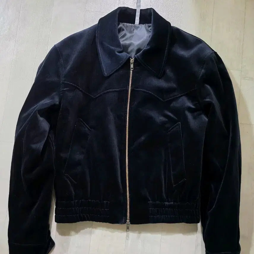 [BUNJANG] Noir Velvet Western Cropped Blouson 48 / 노이어 벨벳 웨스턴 크롭 블루종 48