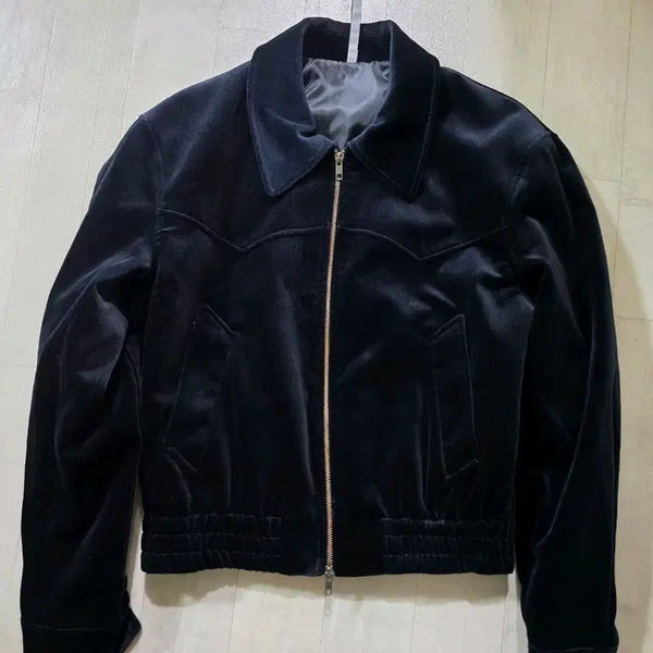 [BUNJANG] Noir Velvet Western Cropped Blouson 48 / 노이어 벨벳 웨스턴 크롭 블루종 48