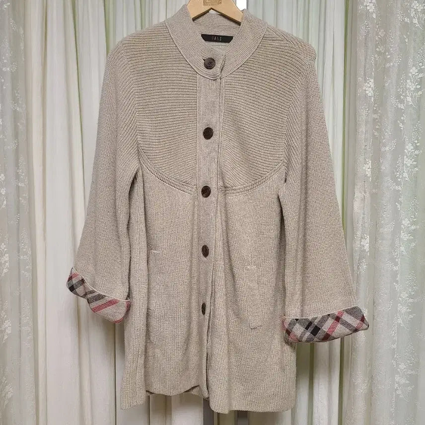 [BUNJANG] Daks Check Pattern Knit Coat / 닥스 니트코트
