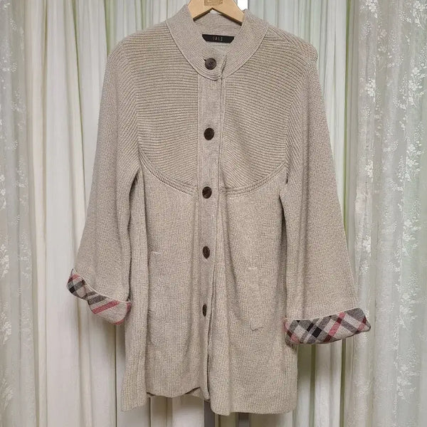 [BUNJANG] Daks Check Pattern Knit Coat / 닥스 니트코트
