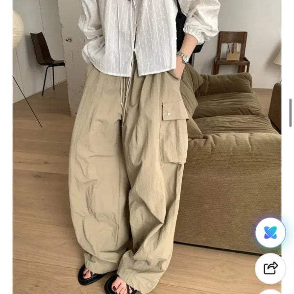 [BUNJANG] Mueat Baguette Cargo Banding Pants Beige / 므앤 바게트 카고 밴딩 팬츠 베이지