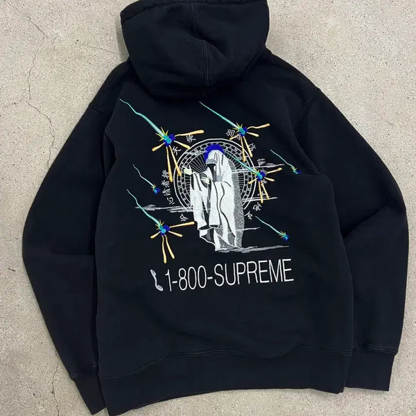 [BUNJANG] Supreme 19FW 1-800 Logo Hooded Sweatshirt Black / 슈프림 19FW 1-800 후드 티셔츠