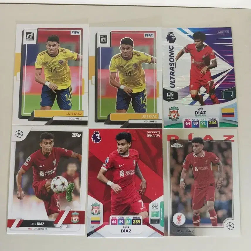 [BUNJANG] Luis Díaz Football Card 6-Piece Set / 루이스 디아즈 축구 카드 6종 세트