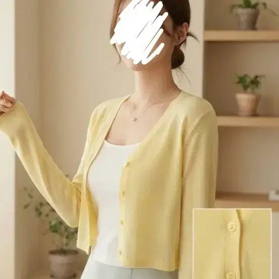 [BUNJANG] Women's Yellow Cardigan / 여성 가디건 옐로우