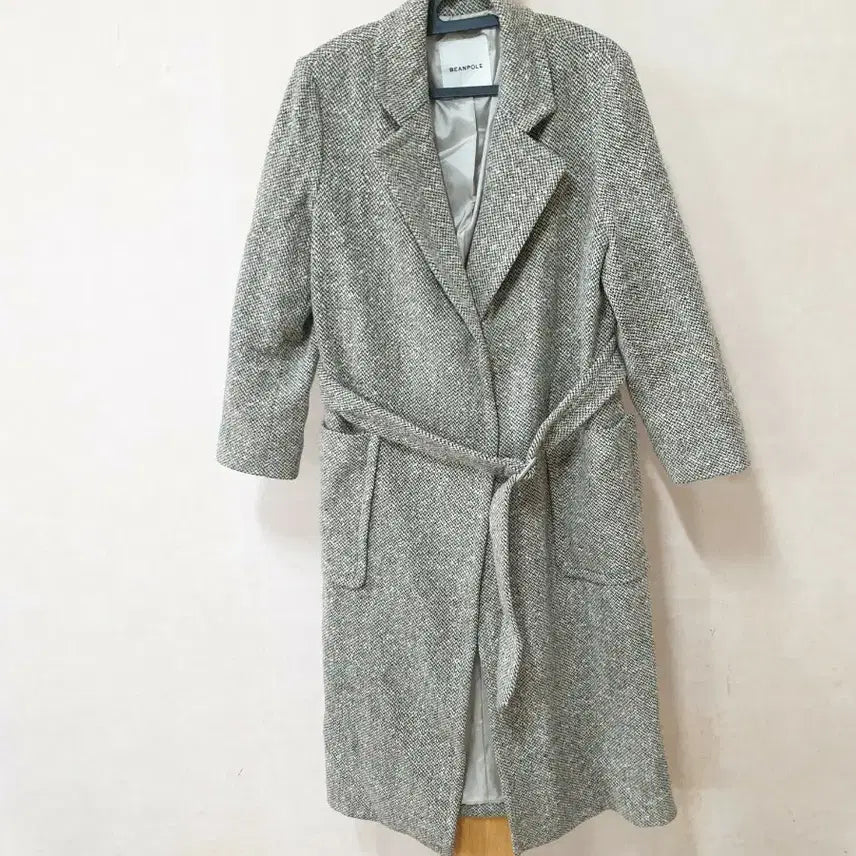 [BUNJANG] Beanpole Tweed Long Coat / 빈폴 트위드 롱 코트 95 팔기장수선(작은여성분 권함)