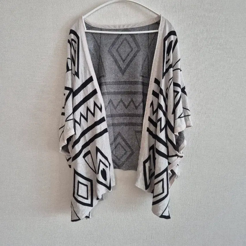 [BUNJANG] Geometric Pattern Open Cardigan / 기하학 패턴 오픈 가디건