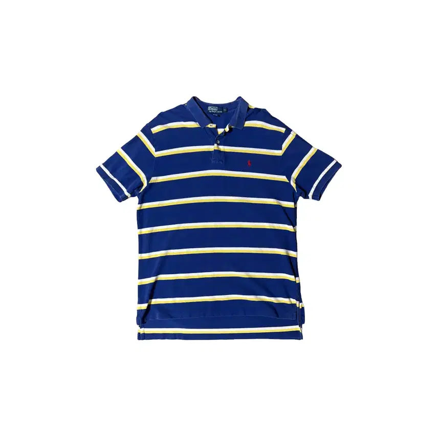 [BUNJANG] Polo Ralph Lauren Blue Stripe Short Sleeve Polo Shirt / 폴로 블루 스트라이프 반팔 카라티 팝니다