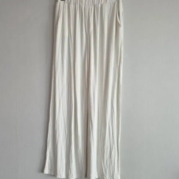 [BUNJANG] White Wide Leg Long Pants / 화이트 와이드 팬츠 롱바지