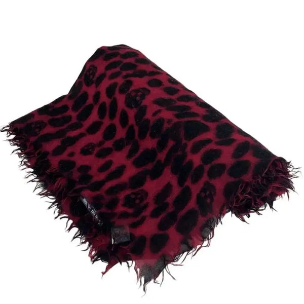 [BUNJANG] Alexander McQueen Skull Cashmere Silk Stole Scarf Pink Black / Alexander McQueen 알렉산더 맥퀸 스컬 캐시미어 실크 스톨 머플러 핑크 블랙