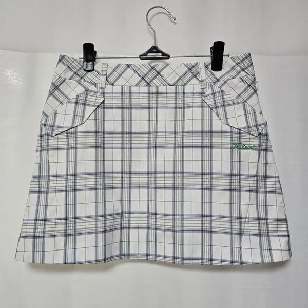 [BUNJANG] Titleist Women's White Check Golf Skirt - Size 67 / 타이틀리스트 여름용 체크 골프 스커트 67
