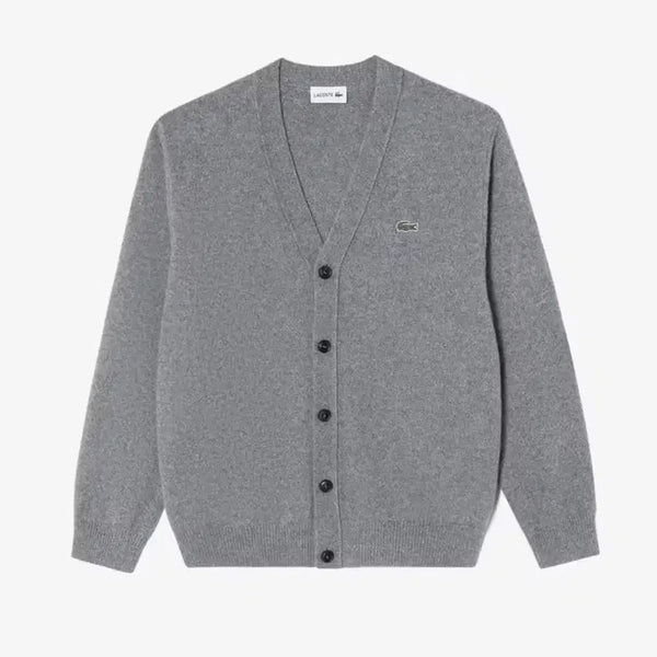 [BUNJANG] DongilDBR Lacoste V-Neck Wool Cardigan (Size 4/100, Grey) / 미개봉 동일드방레 라코스테 V넥 방모 가디건100 그레이