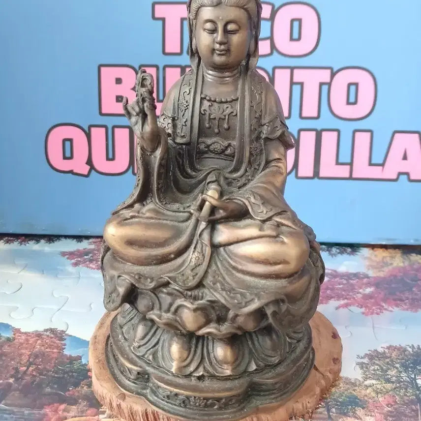 [BUNJANG] Bronze Seated Guanyin Statue / 관음보살 좌상 청동 불상