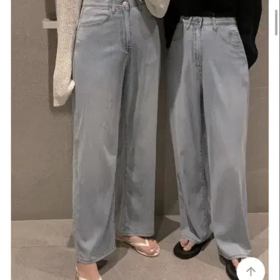 [BUNJANG] Cooling Banding Long Wide Denim Pants / 새상품 쿨링밴딩 롱와이드팬츠 데님팬츠 데일리룩