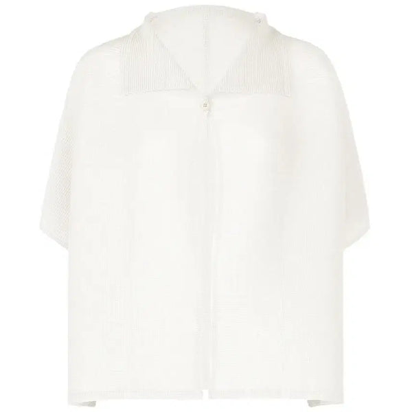 [BUNJANG] Issey Miyake Me Square Stretch Cardigan White / 이세이미야케 me 스퀘어스트레치 가디건 화이트