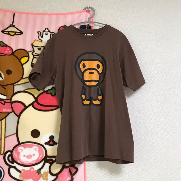[BUNJANG] BAPE Big Milo Short Sleeve T-Shirt Brown / [유일매물] 베이프 빅마일로 반팔티 브라운