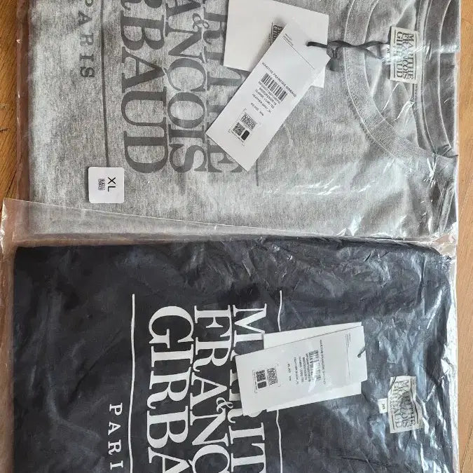 [BUNJANG] Marithe Francois Girbaud Short-Sleeve T-Shirts (Gray/Black) - Set of 2 (XL) / 마리떼 프랑소와 저버드 반팔티 그레이/블랙  새거