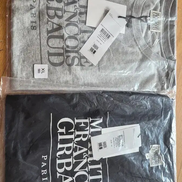 [BUNJANG] Marithe Francois Girbaud Short-Sleeve T-Shirts (Gray/Black) - Set of 2 (XL) / 마리떼 프랑소와 저버드 반팔티 그레이/블랙  새거