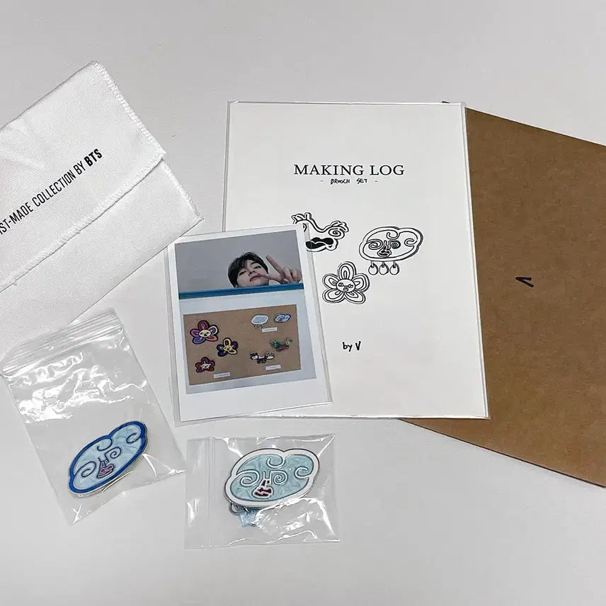 [BUNJANG] BTS V Artist-Made Collection Cloud Brooch Set / BTS 방탄 뷔 아티스트 메이드 컬렉션 구름 브로치 뱃지 세트