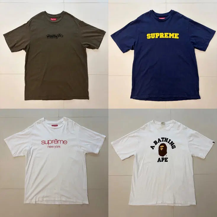 [BUNJANG] Supreme / Bape T-Shirt Bundle Set / 슈프림/베이프 티셔츠 일괄판매