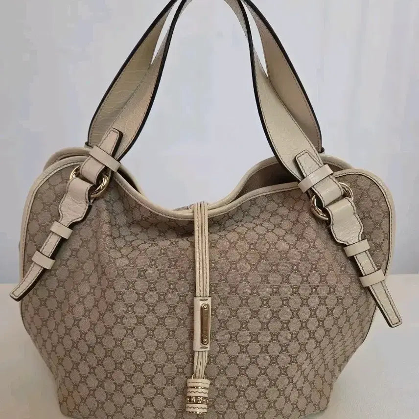 [BUNJANG] Celine Macadam Croc Embossed Leather Shoulder Bag Tote Bag / 셀린느 마카담 크로커 엠보 가죽 숄더백 토트백