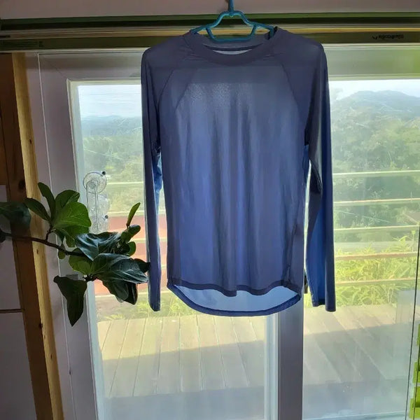 [BUNJANG] UV Protection Long Sleeve Running Top / [ 긴팔 티셔츠 블루, 자외선 차단 조깅 운동복 ]