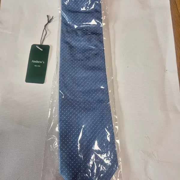 [BUNJANG] Andrew's Milano Blue Dot Necktie / 앤드류스 밀라노 넥타이 블루 도트