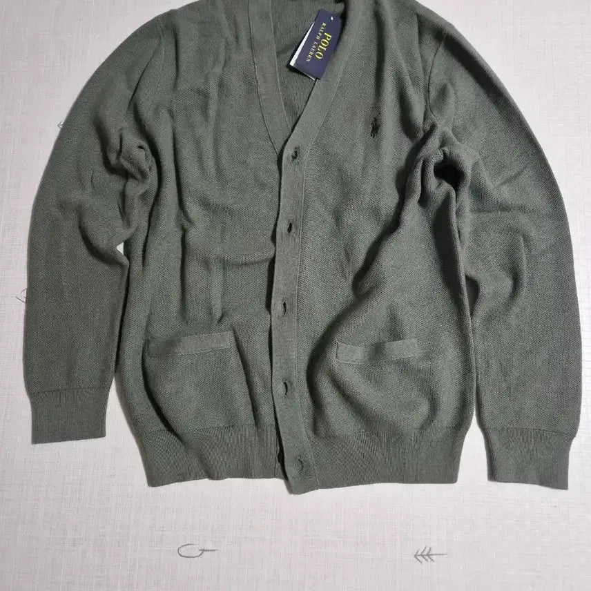[BUNJANG] Polo Ralph Lauren Green Cotton Cardigan / 폴로 랄프로렌 가디건