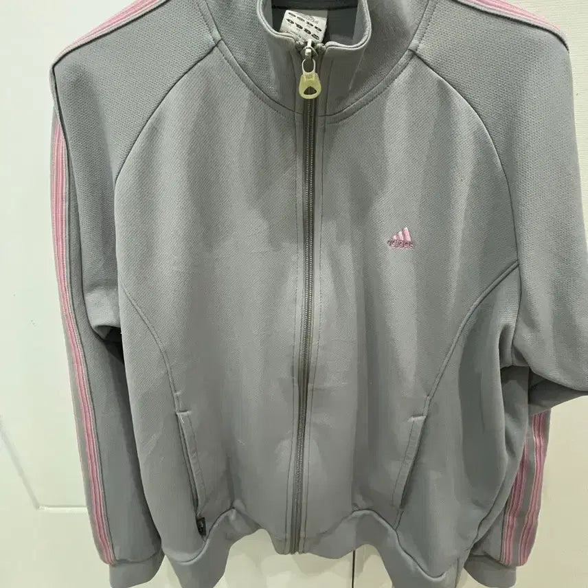 [BUNJANG] Adidas Training Zip-Up Grey Pink / 아디다스 트레이닝 집업 그레이 핑크