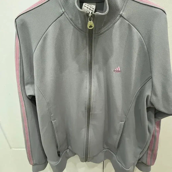 [BUNJANG] Adidas Training Zip-Up Grey Pink / 아디다스 트레이닝 집업 그레이 핑크