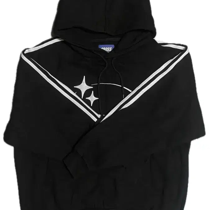[BUNJANG] Cross Dressly Bigstar Hoodie Black Size 1 / 크로스드레슬리 빅스타 후드티 블랙 1 사이즈