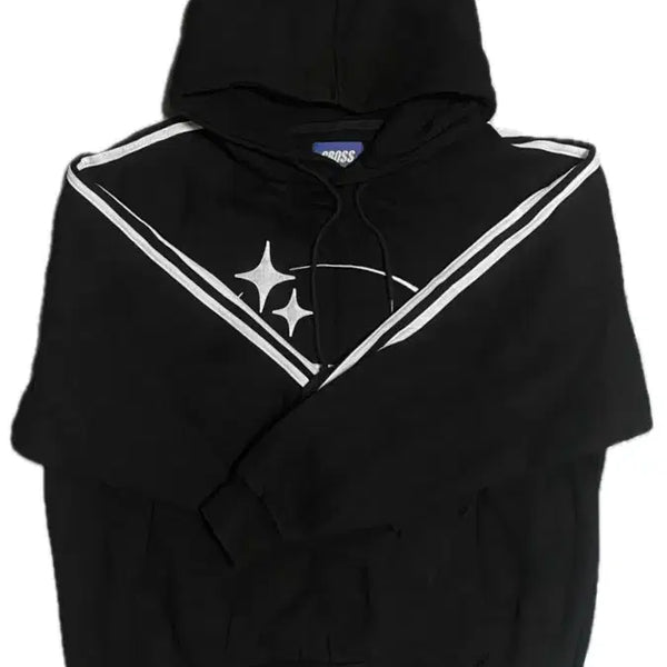 [BUNJANG] Cross Dressly Bigstar Hoodie Black Size 1 / 크로스드레슬리 빅스타 후드티 블랙 1 사이즈