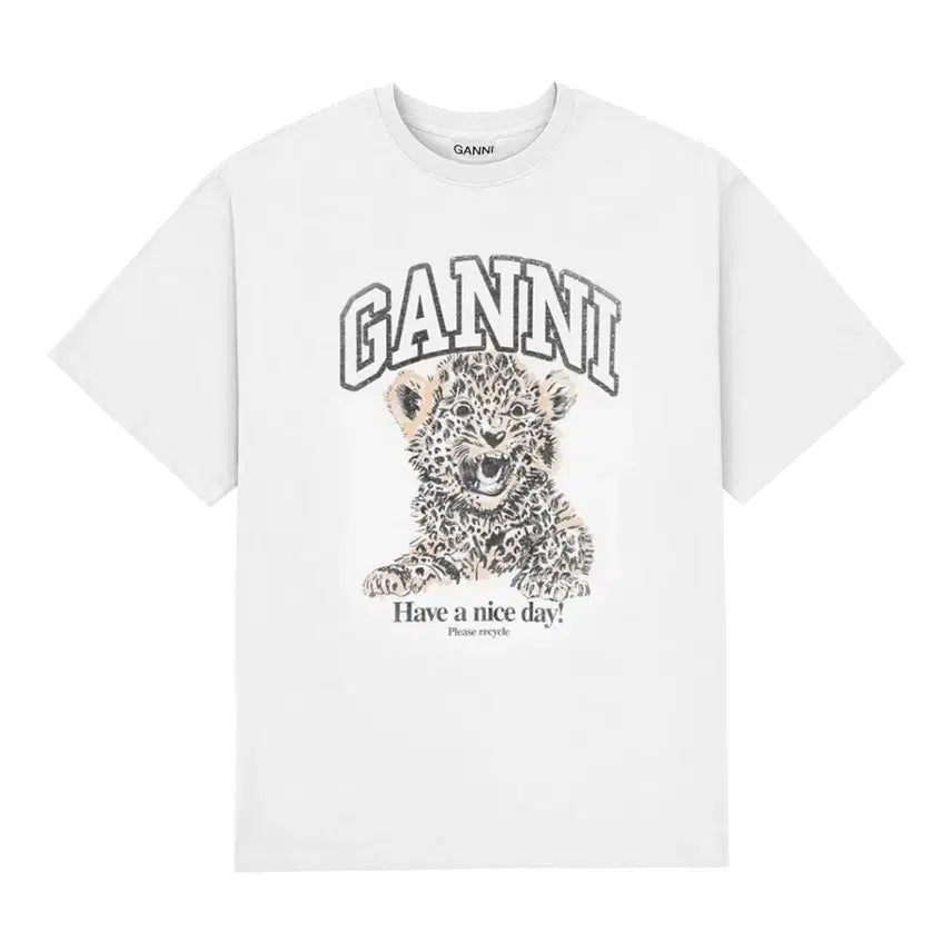 [BUNJANG] Ganni Leopard Print Short Sleeve T-Shirt / [새상품] 가니 레오파드 반팔