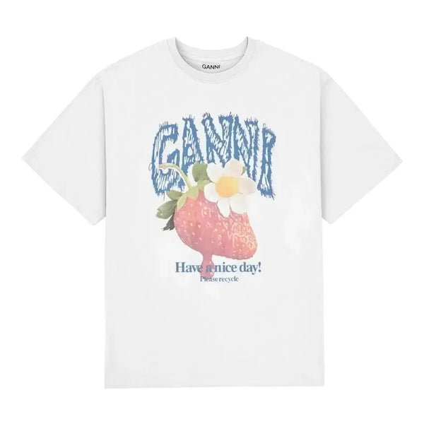 [BUNJANG] GANNI Strawberry Short Sleeve T-Shirt / [새상품] 가니 스트로베리 반팔 티셔츠