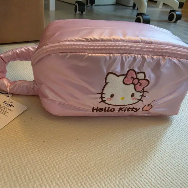 [BUNJANG] Hello Kitty Pink Padded Pouch / 헬로키티 핑크 패딩 파우치 새상품 산리오 화장품