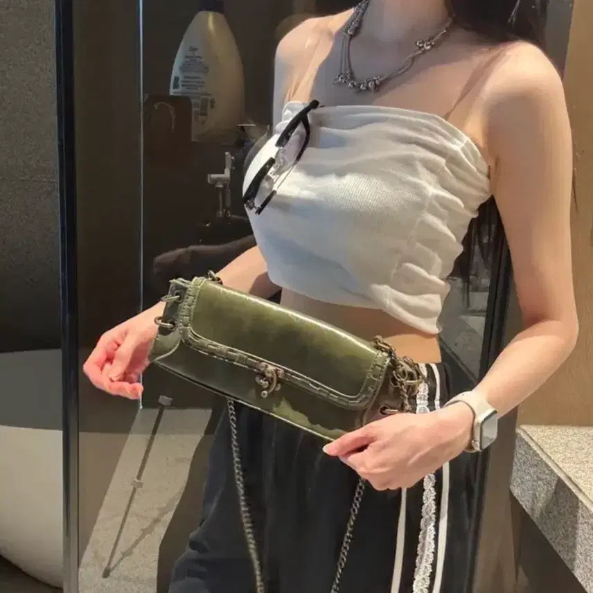 [BUNJANG] Y2K Vintage Green Chain Bag (Sealed New) / y2k 빈티지 그린 컬러 체인백 (미개봉 새상품)