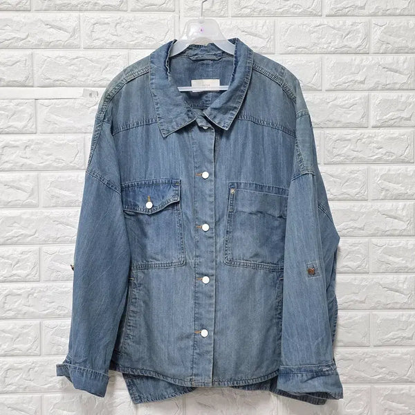 [BUNJANG] System Washing Denim Jacket (Shirt Type) E620 / Free 21s 한섬 시스템 워싱 데님 자켓 (셔츠형) E620