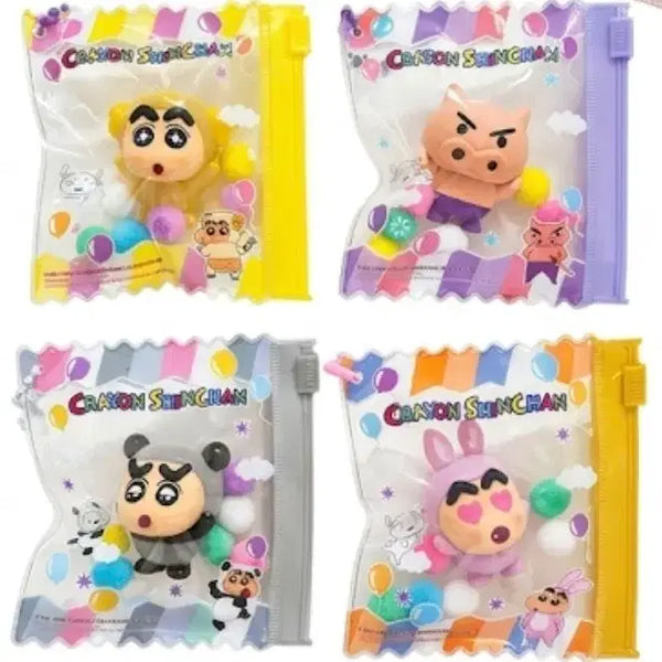 [BUNJANG] Crayon Shin-chan Mini Pouch Keyring Bundle Set / [4종 일괄] 짱구는못말려 미니파우치 키링