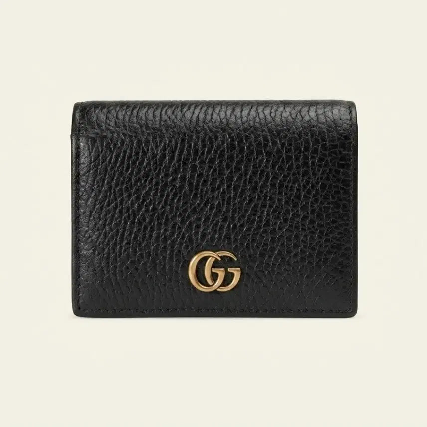 [BUNJANG] Gucci GG Marmont Card Wallet Black Leather / 구찌 GG 마몽 카드지갑 반지갑 블랙
