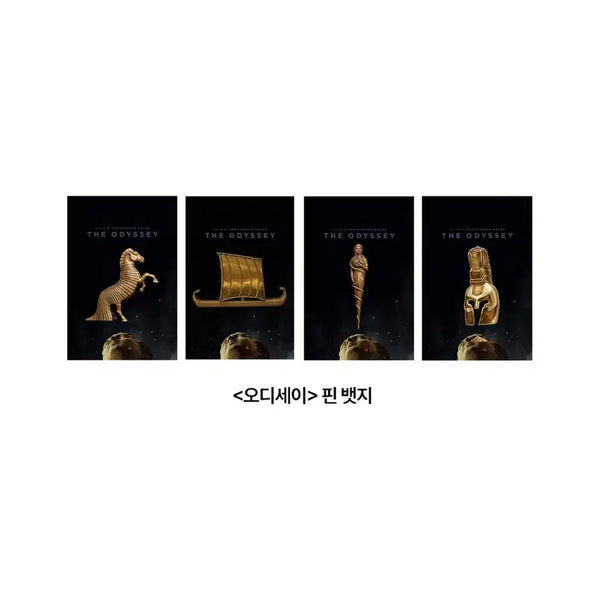[BUNJANG] Odyssey Trojan Horse Athena Helmet Pin Badge Set (4 Types) / 4종 일괄) 오디세이 뱃지 트로이 목마 아테네 투구 배 영화 특전 굿즈 핀뱃지