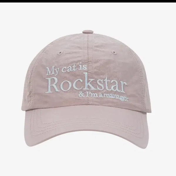 [BUNJANG] Rockstar Cat Nylon Cap (Baby Pink) / 조거쉬 락스타 캣 나일론 캡 베이비핑크 Rockstar cat Nylon cap (Baby Pink)