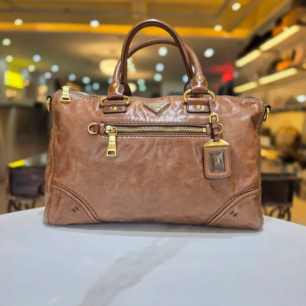 [BUNJANG] Prada Vitello Shine Vintage Tote Bag 2-Way BL0678 / 프라다 비텔로샤인 빈티지 토트백 2WAY BL0678