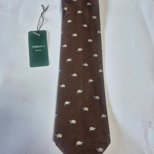 [BUNJANG] Andrew's MILANO Turtle Pattern Necktie / Andrew's MILANO 거북이 패턴 넥타이
