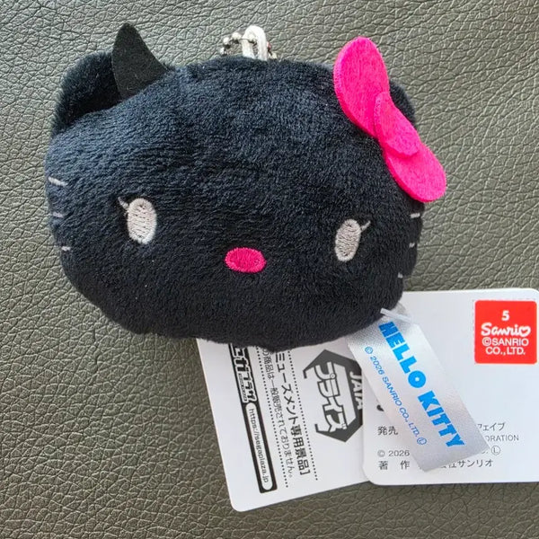 [BUNJANG] Hello Kitty Black Bag Charm Doll Keychain (Unused with Tag) / (미사용,택있음)헬로우 키티 가방고리 인형 키링 블랙