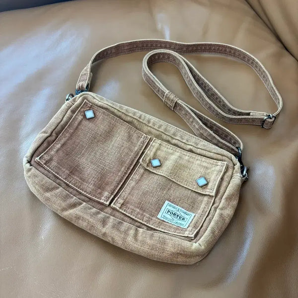 [BUNJANG] Porter Western Canvas Sacoche Crossbody Shoulder Bag / PORTER 포터 웨스턴 캔버스 샤코슈 크로스백 숄더백 가방