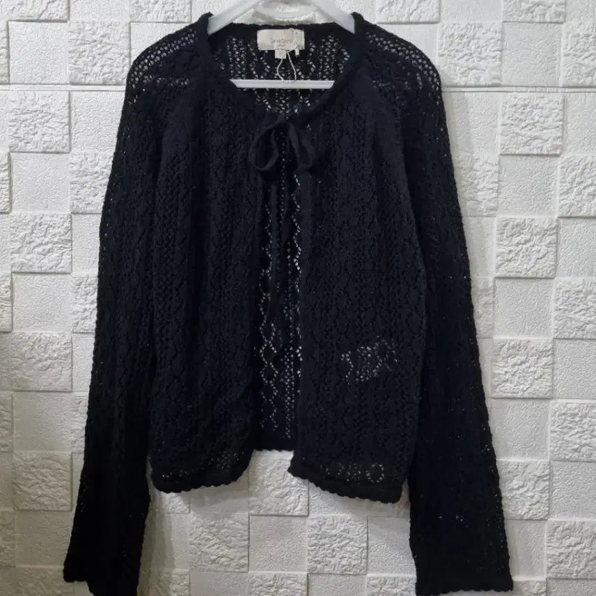 [BUNJANG] Love & Peace Black Crochet Cardigan (Size 55-66) / 러브앤드피스 블랙 크로쉐 가디건55-66 26년
