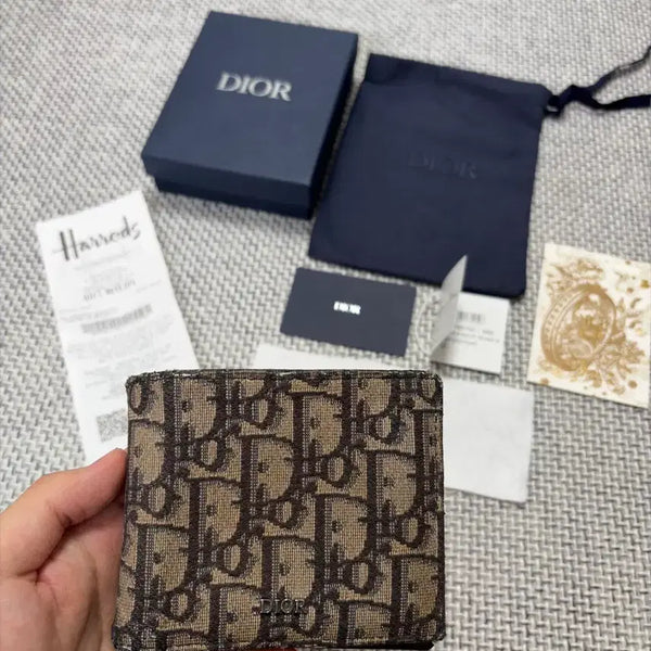 [BUNJANG] Dior Oblique Bifold Wallet Beige / 디올 오블리크 반지갑 베이지