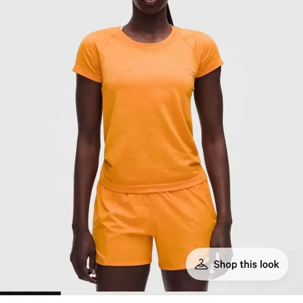 [BUNJANG] Lululemon Swiftly Tech SS Waist Citrus Sizzle Tone T-shirt Size 6 / (새상품)룰루레몬 스위프틀리 반팔 Swiftly Tech SS Waist