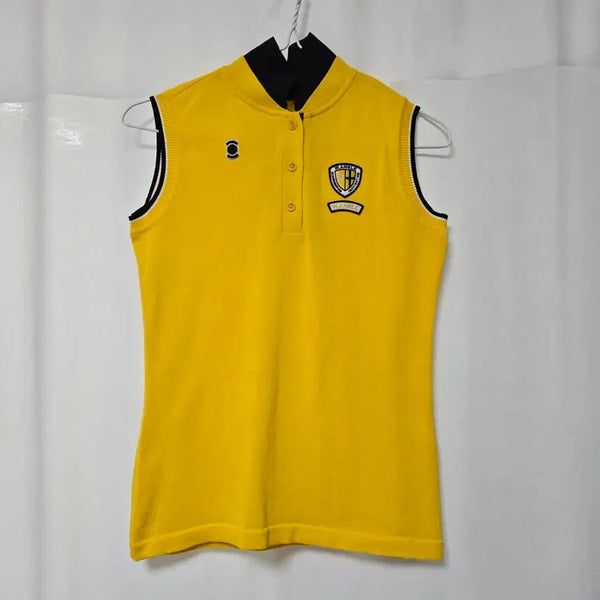 [BUNJANG] W.ANGLE Sleeveless Golf Polo Shirt Yellow Black / W.ANGLE 옐로우 민소매 골프 티셔츠